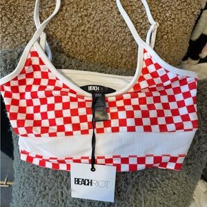 NWT Beach Riot Emmy Checkered Bikini Top M